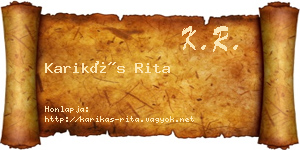 Karikás Rita névjegykártya