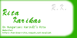 rita karikas business card